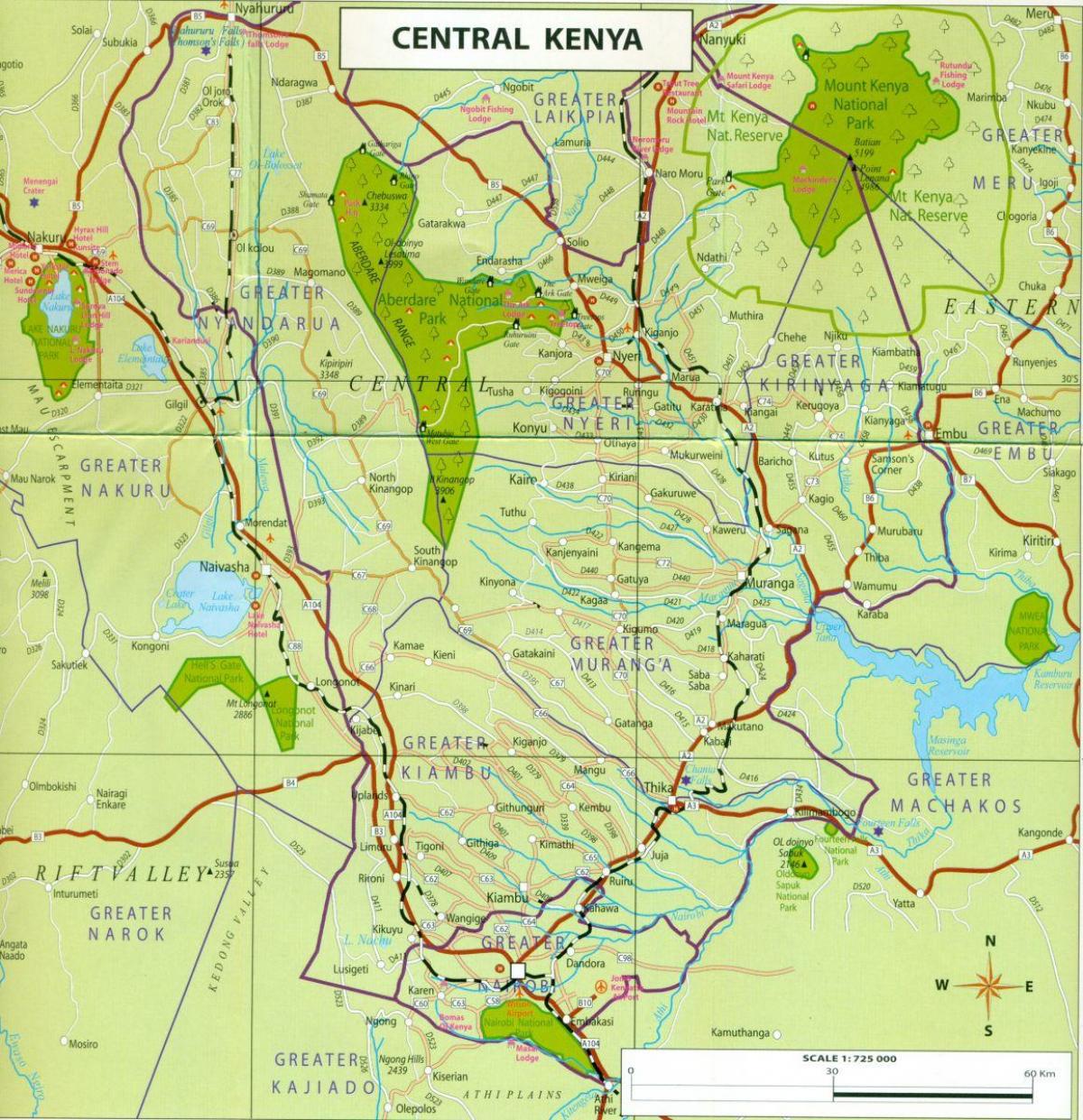 mapa del centre de Kenya