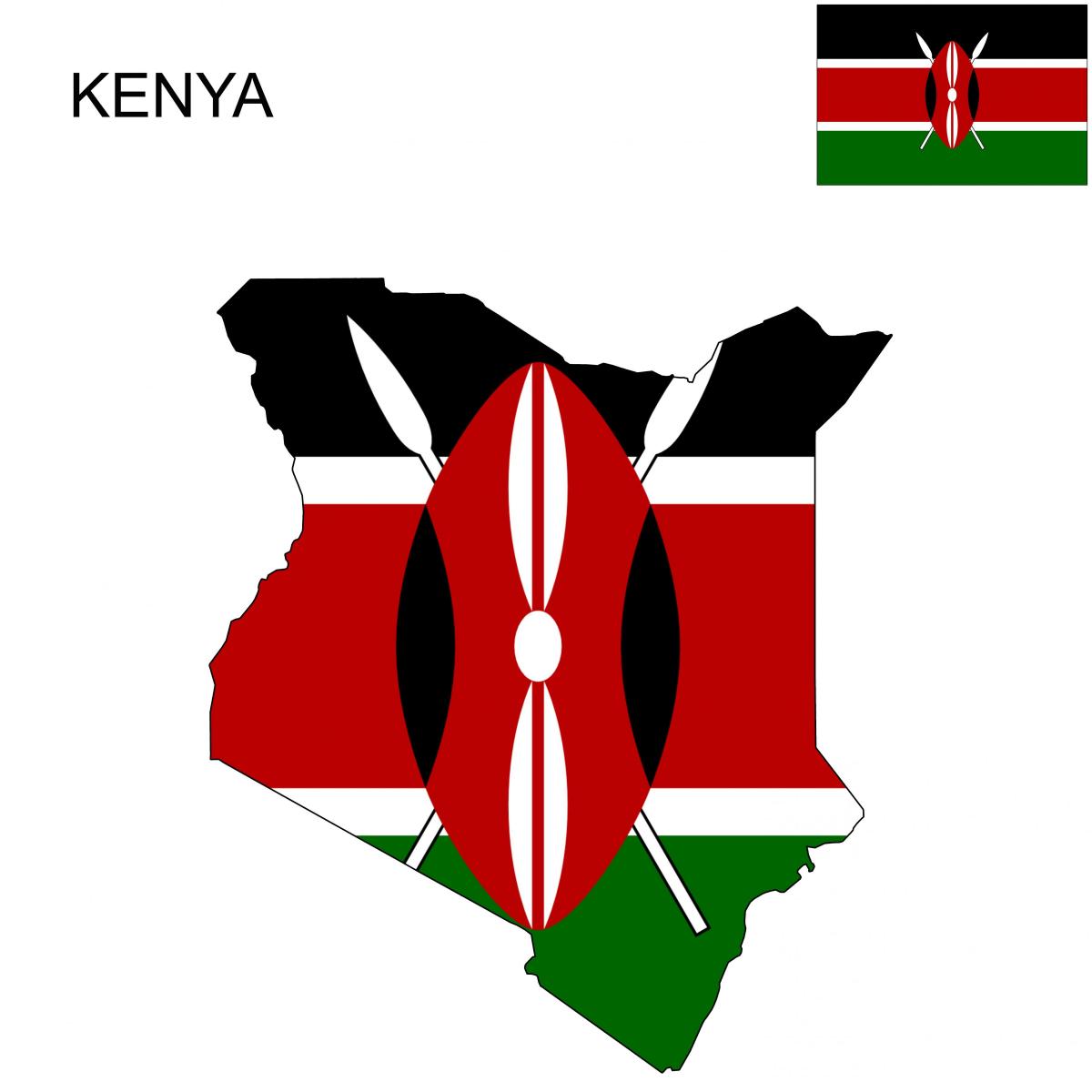 mapa de Kenya bandera