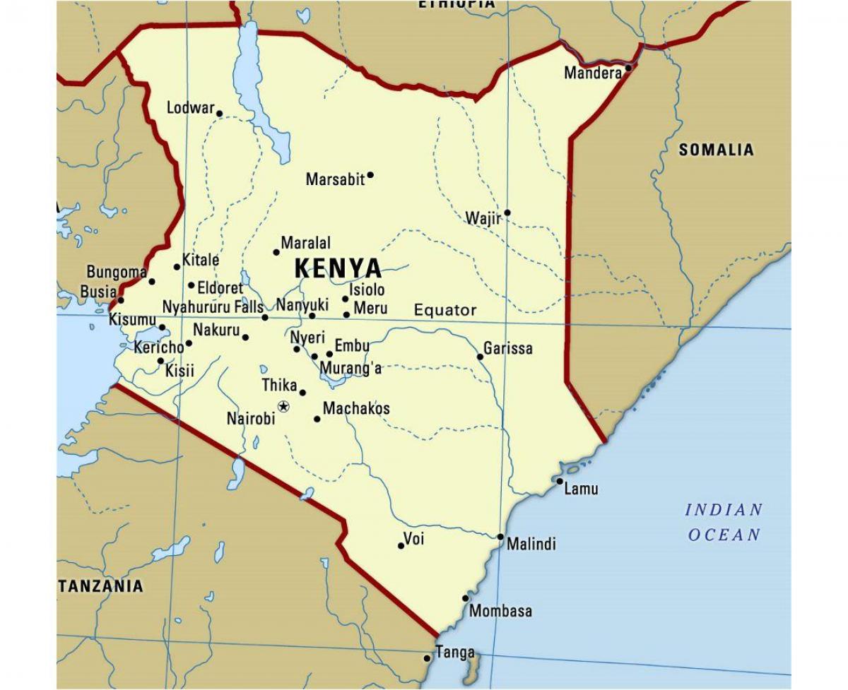 equador a Kenya mapa