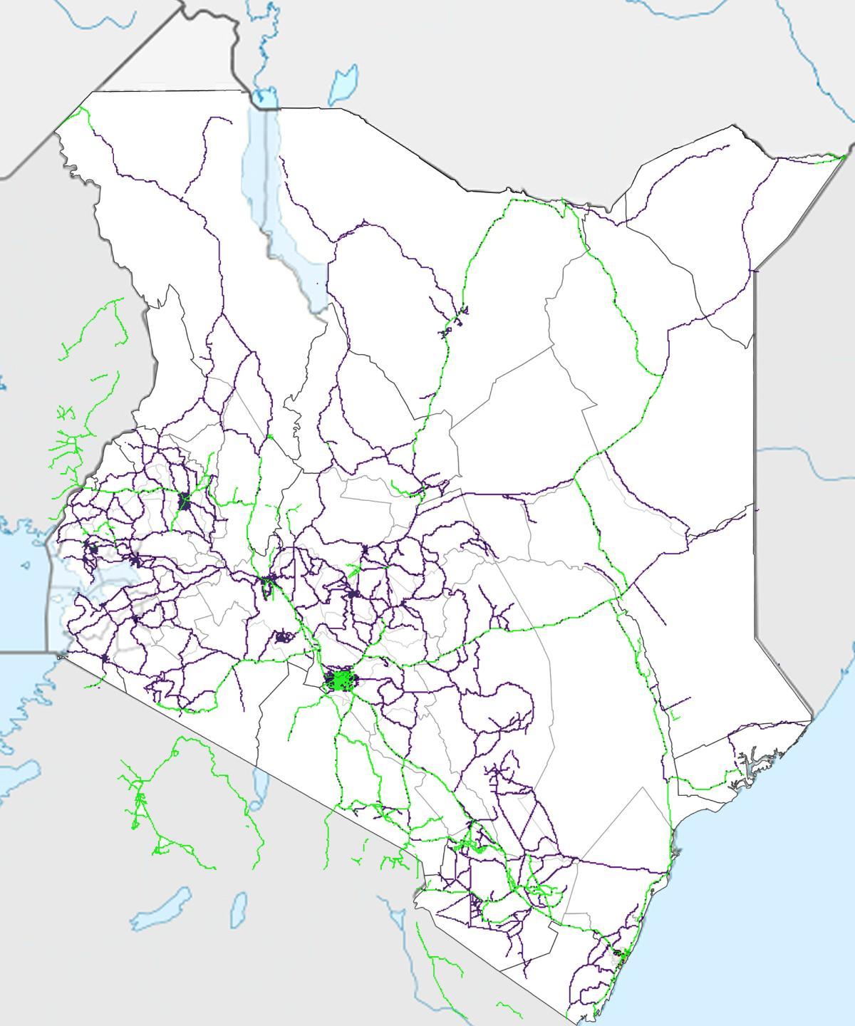 mapa de Kenya ferrocarril