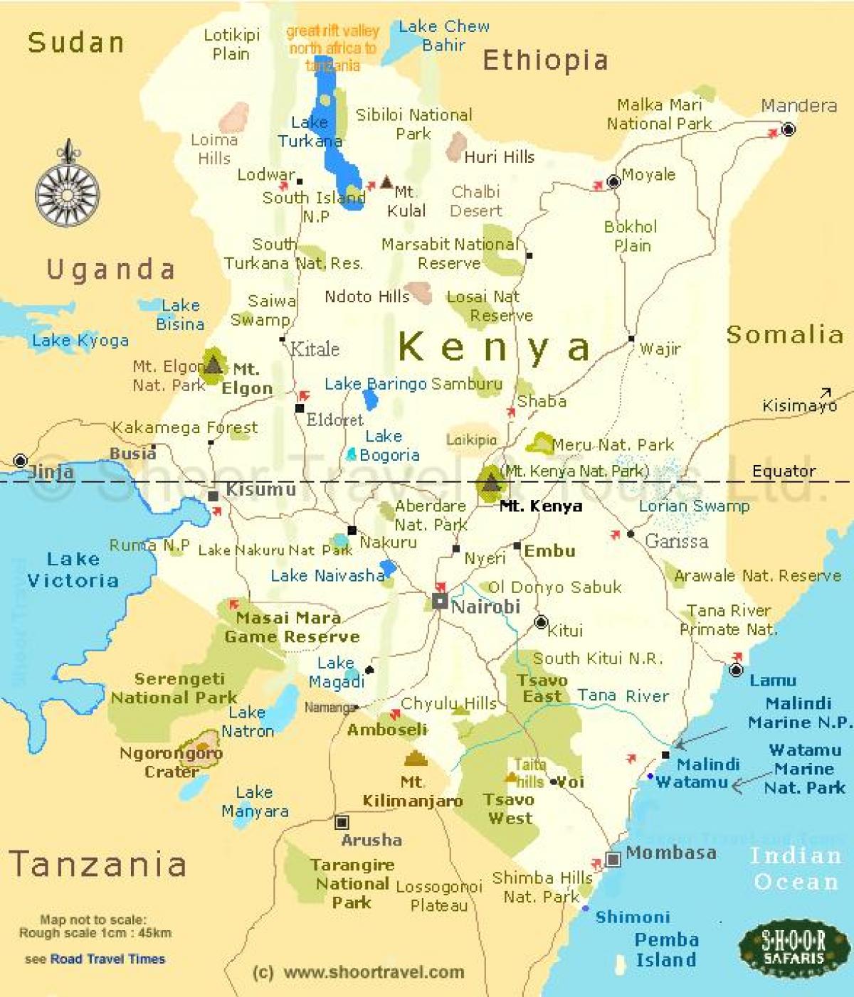 Kenya atraccions turístiques mapa