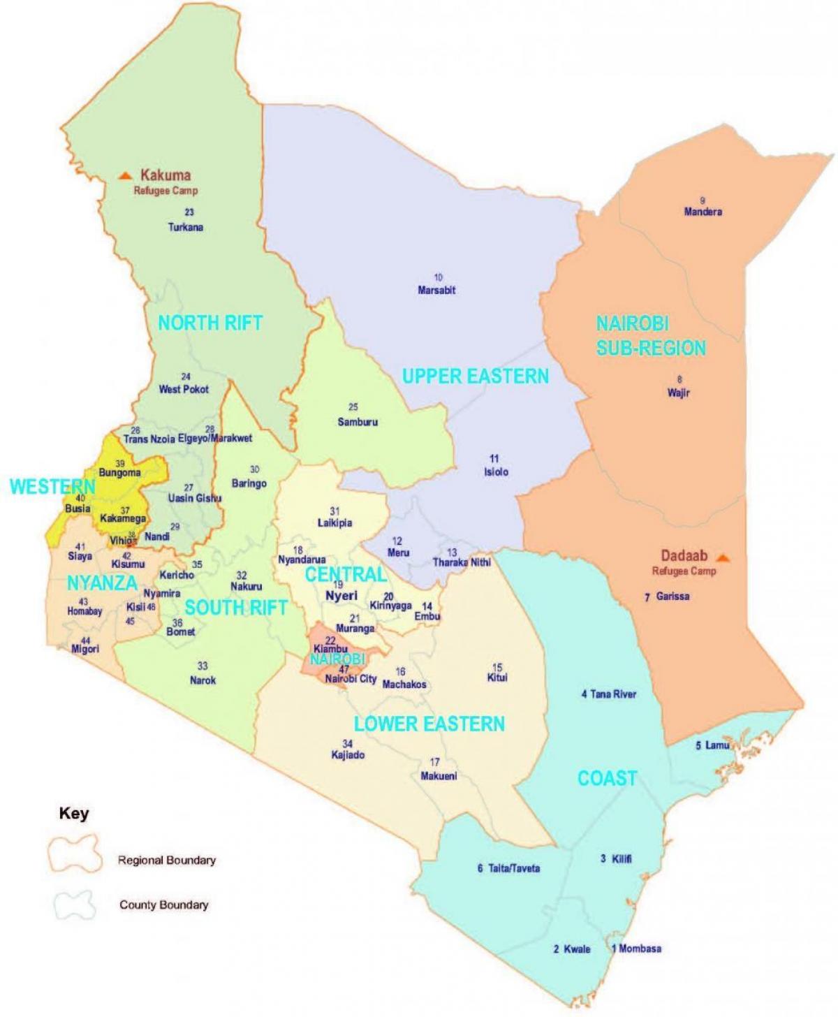 mapa de Kenya religió