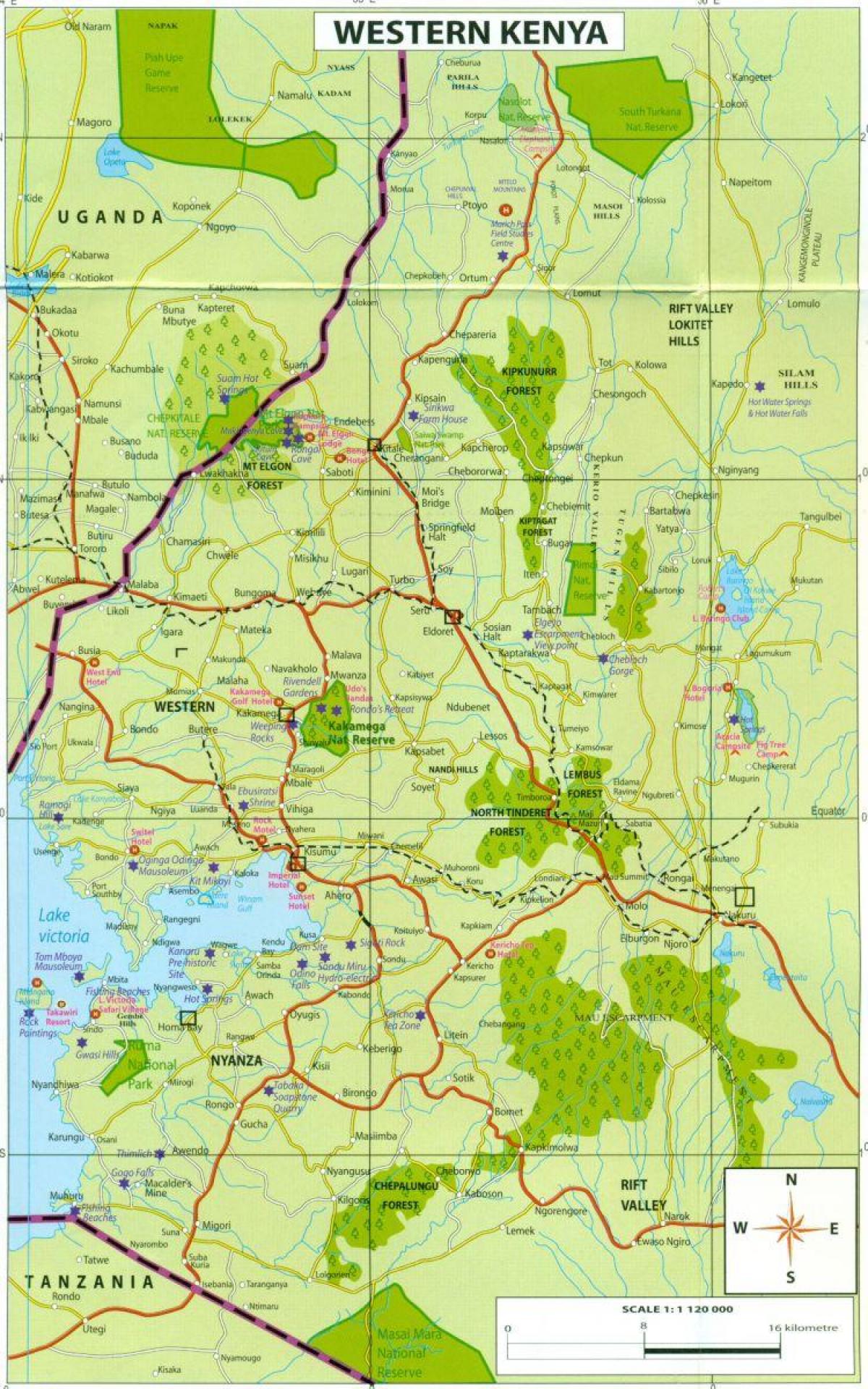 província occidental Kenya mapa