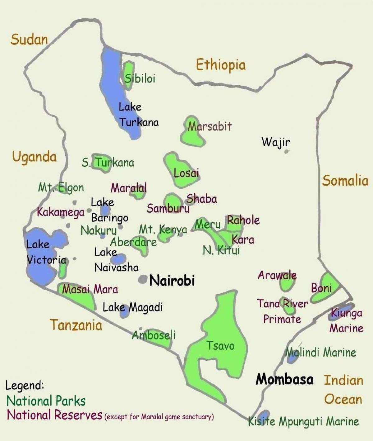 mapa de llacs a Kenya