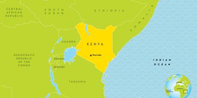 Nairobi a Kenya mapa