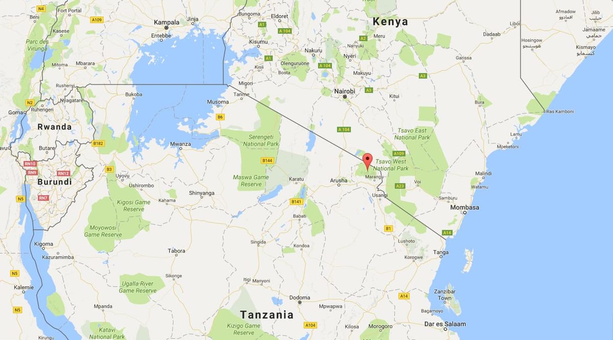 mapa del món que mostra Kenya