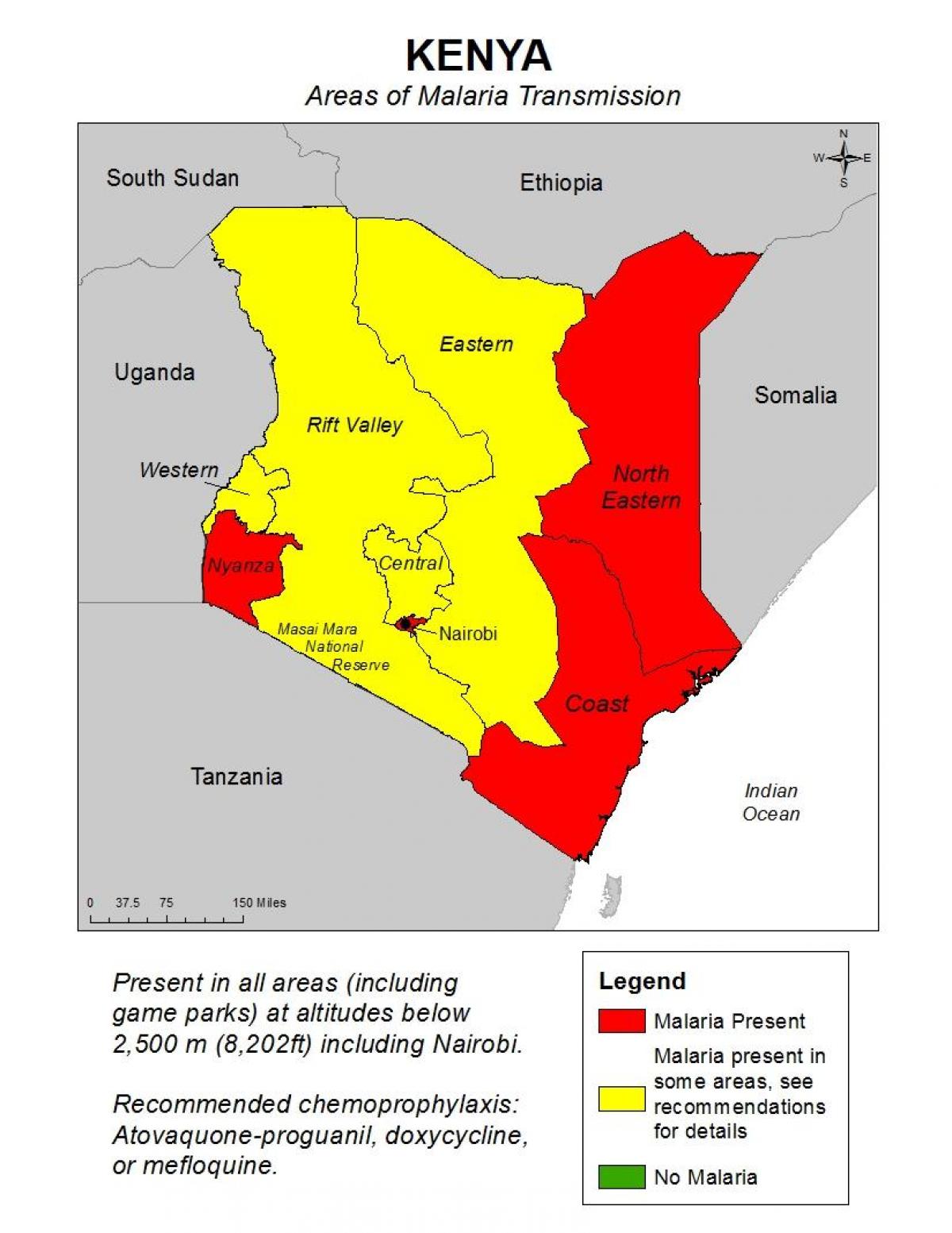 mapa de Kenya malària