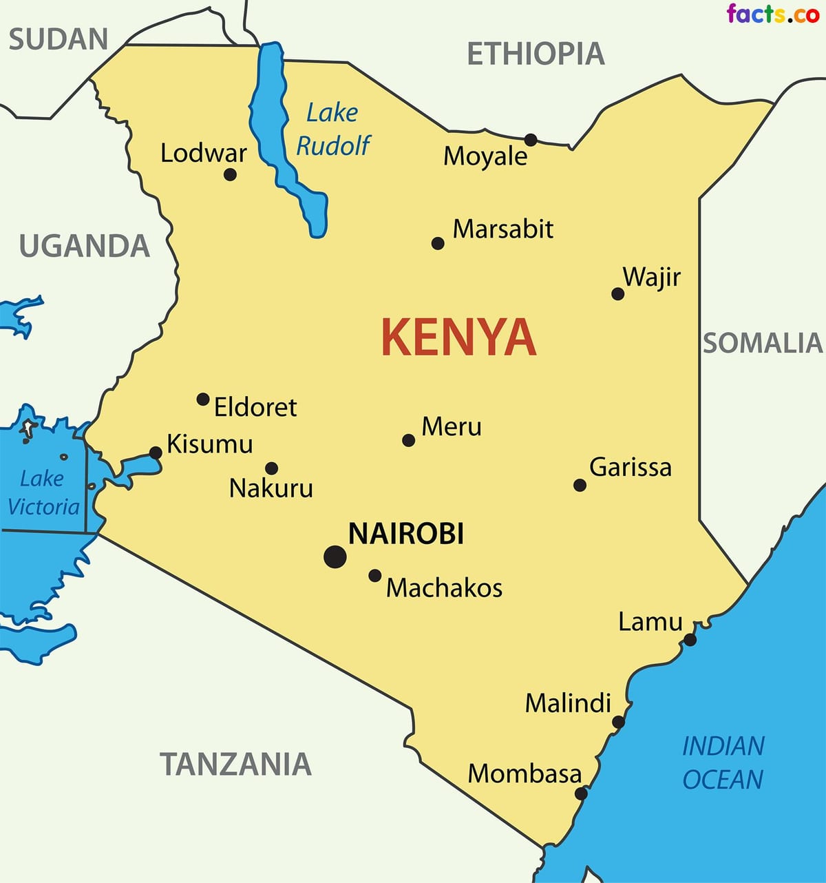 mapa de Kenya país