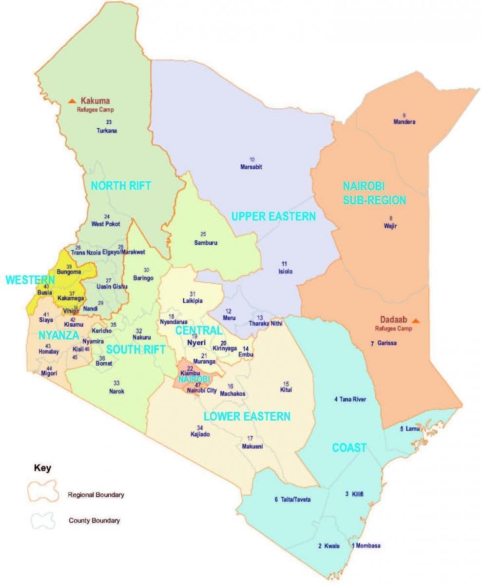 mapa de Kenya religió
