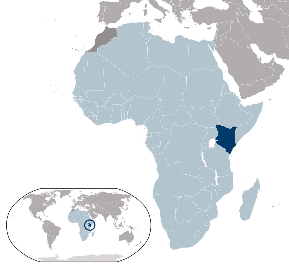 Kenya mapa de localització