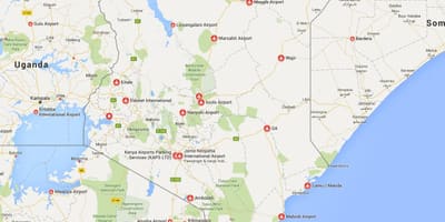 Mapa de Kenya airports