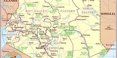 Kenya carretera mapa detallat