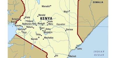 Equador a Kenya mapa