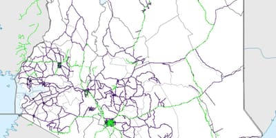 Mapa de Kenya ferrocarril