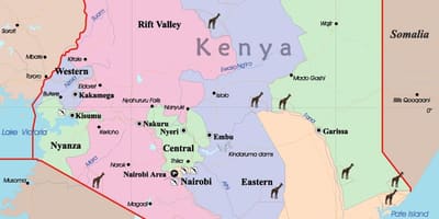 Mapa de Kenya llengua