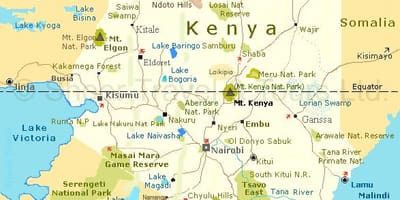 Kenya atraccions turístiques mapa