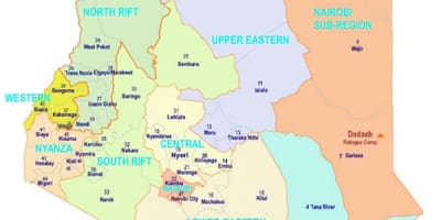 Mapa de Kenya religió