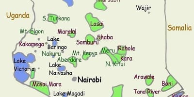 Mapa de llacs a Kenya
