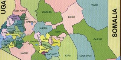 Comarques de Kenya mapa