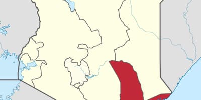 Mapa de la costa de la província de Kenya