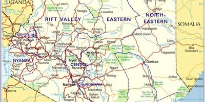 Mapa internacional de Kenya