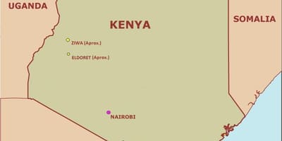 Mapa de simple mapa de Kenya