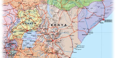 Mapa de les terres altes de Kenya